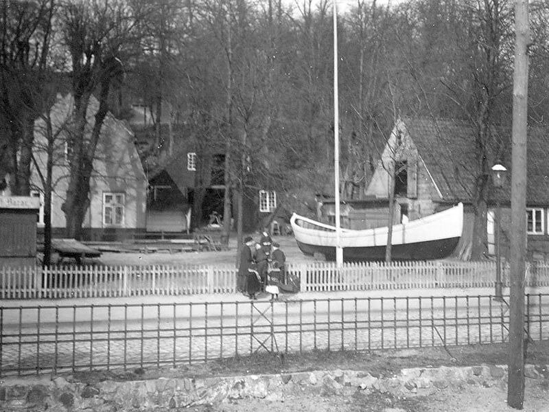 Bootsbauerei Lührs in Neumühlen um 1914