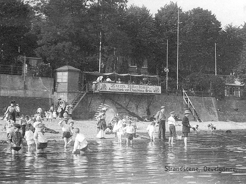 Strandleben vor Övelgönne 37/38 um 1900